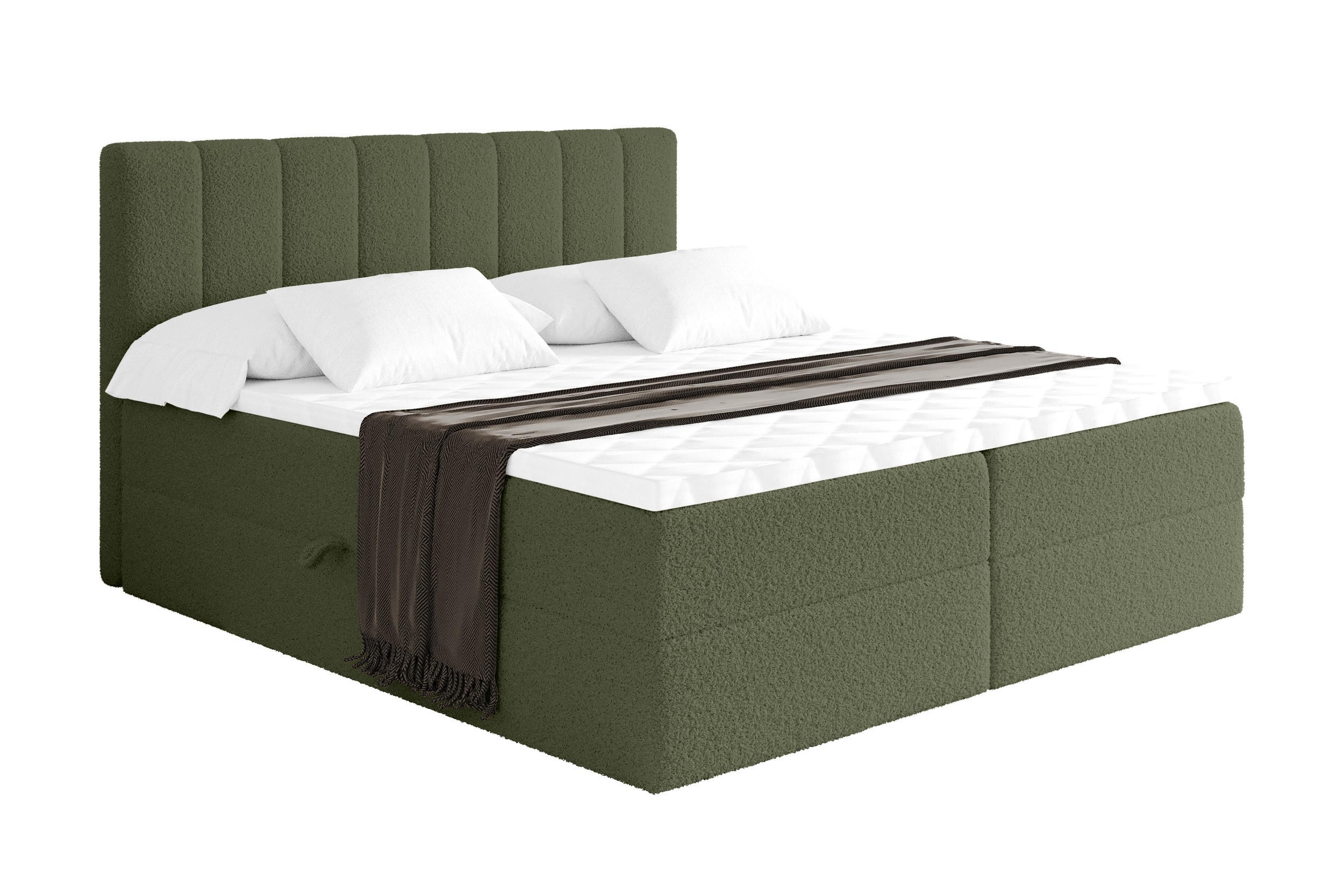 BOXBETT mit Matratze H3 - OTTA - 140x200 cm Grün - Grün, Holzwerkstoff (140/200cm) - ALTDECOR