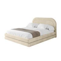 POLSTERBETT mit Bettkasten und Lattenrost, Boxbett ohne Matratze - LERIS 160x200 Beige - Ecru, Holzwerkstoff/Textil (160/200cm) - ALTDECOR