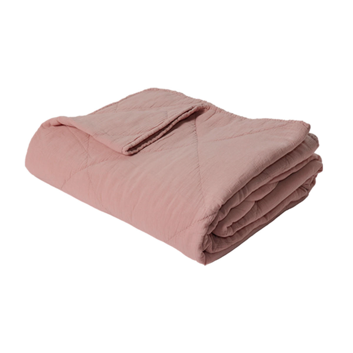 DECKE 140 x 200 cm, 100% Baumwolle, Rosa - Rosa, Textil (140/200cm) - Au Maison