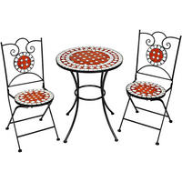 MOSAIK-GARTENGARNITUR Neapel, filigranes Design, braun - Braun, Naturmaterialien/Keramik - tectake