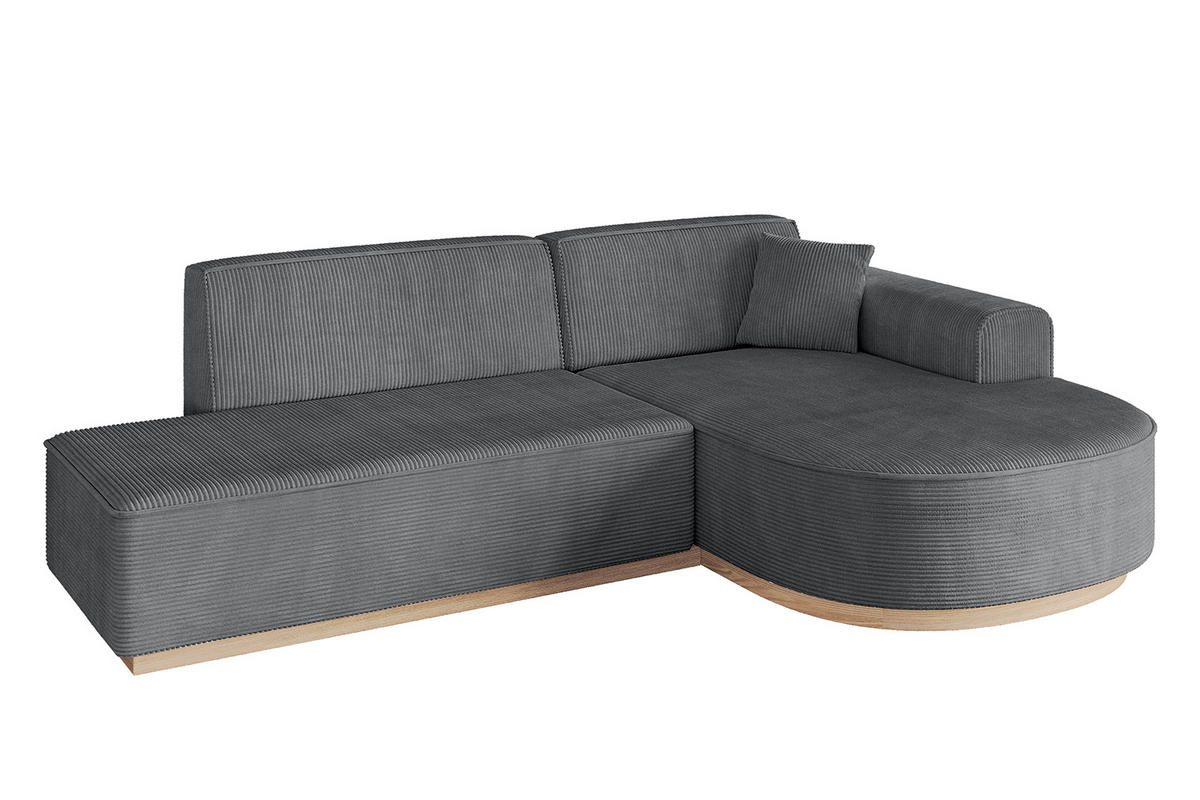ECKSOFA Ottomane Rechts ARRIO-L1 - 243x171x83 cm Dunkelgrau - Dunkelgrau, Holzwerkstoff/Textil (243/171cm) - ALTDECOR