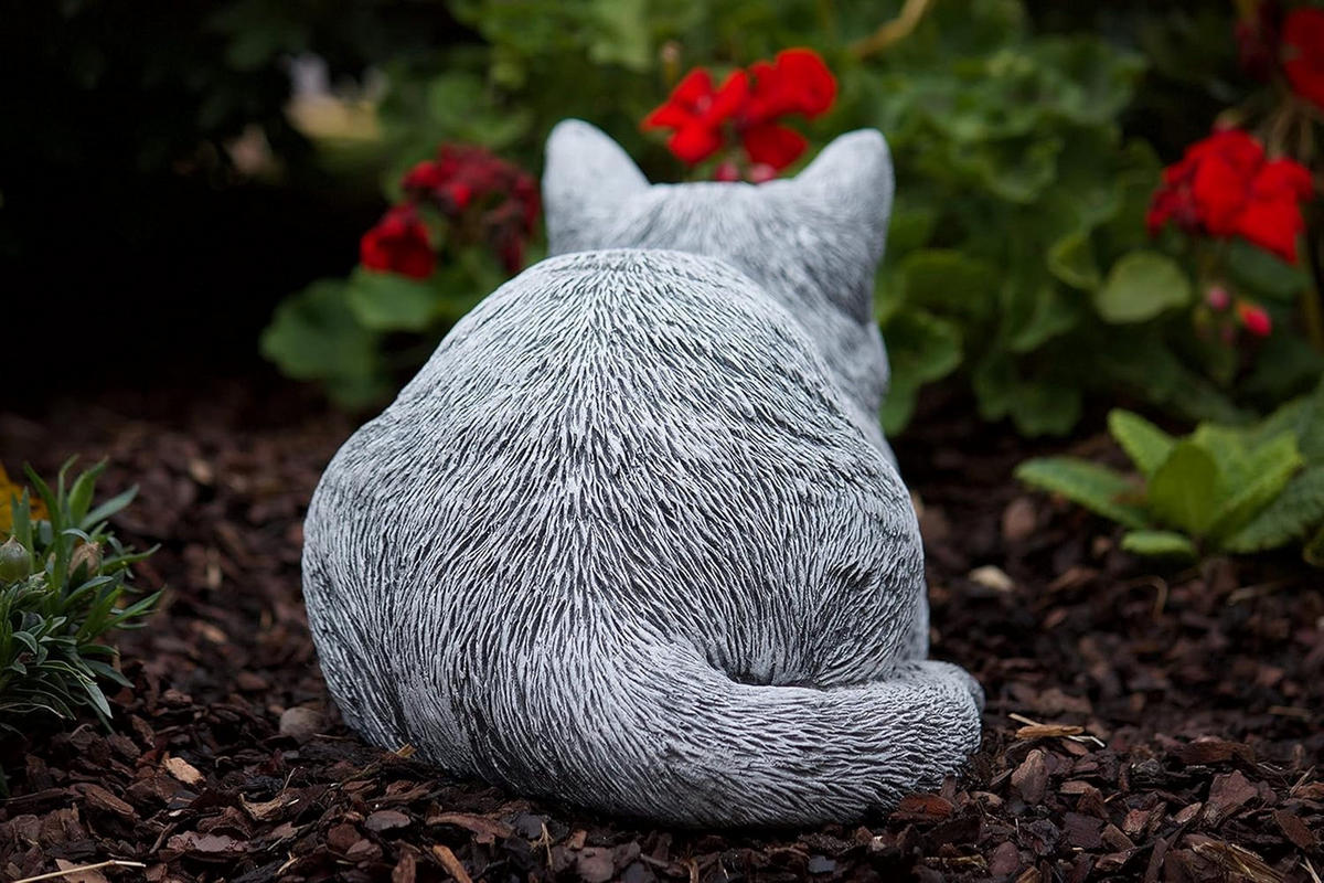 STEINFIGUR Katze Träumerle, frostfest - Grau, Stein (36/17/19cm) - stoneandstyle