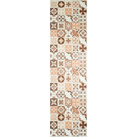 KÜCHENTEPPICH mit orangefarbenem Zementfliesenmuster Azulejo 80x300 cm - Orange, Textil (80/300cm) - Nazar Rugs