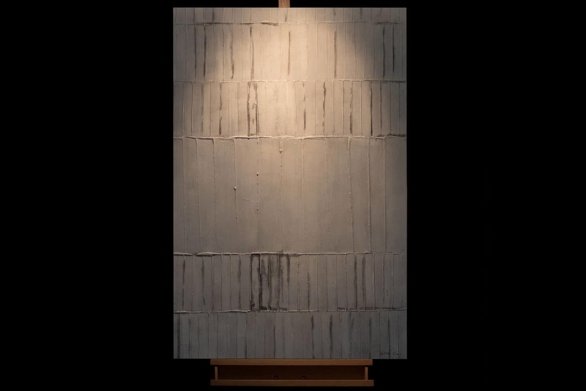 ACRYLBILD HANDGEMALT 80/120 cm - Weiß, Holz/Textil (80/120cm) - KUNSTLOFT