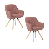 ESSZIMMERSTÜHLE Matera 2er-Set - Schwarz/Altrosa, Naturmaterialien/Textil (59/89/61cm) - Mr. Deko