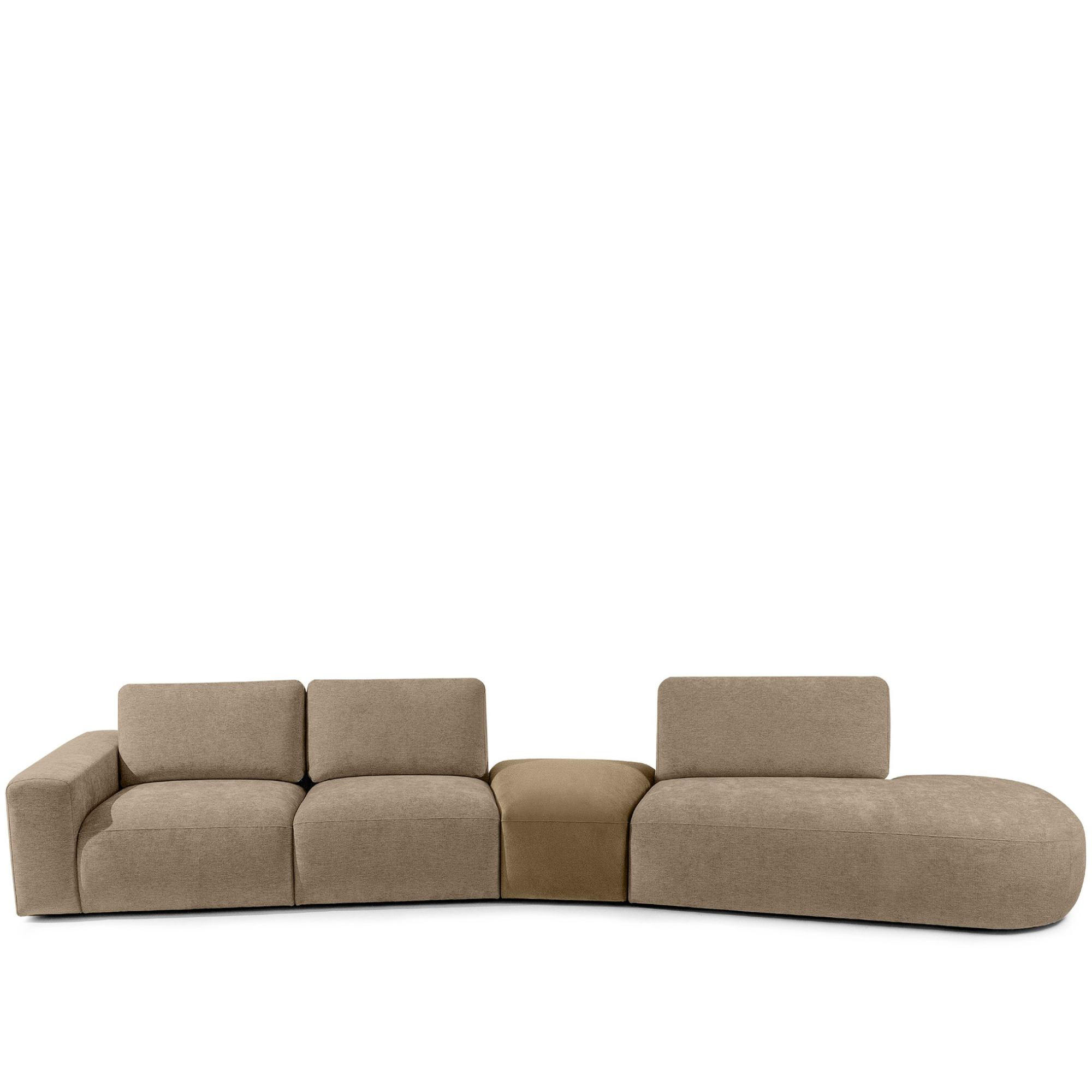 5-SITZER ECKSOFA ZUCCO Chenille rechts, Beige - Beige, Textil (430/84/105cm) - KONSIMO®