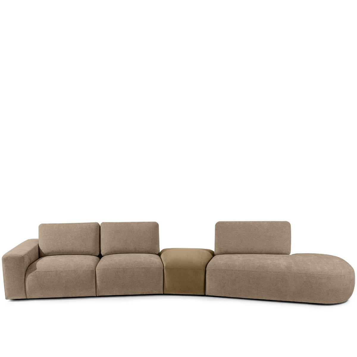 5-SITZER ECKSOFA ZUCCO Chenille rechts, Beige - Beige, Textil (430/84/105cm) - KONSIMO®