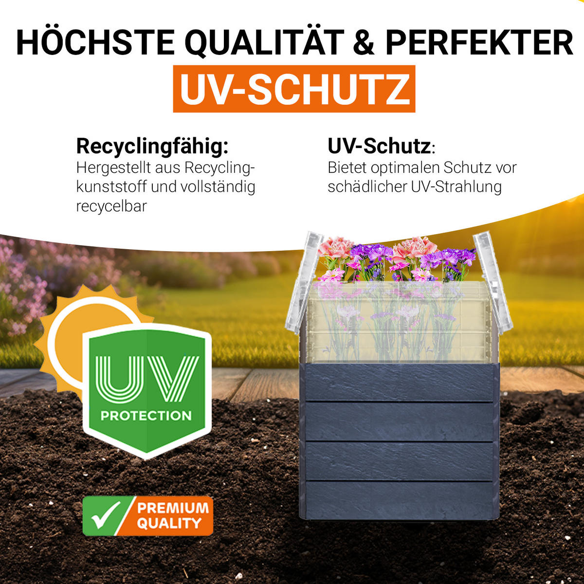 M 85 Hochbeet, , inkl. Wassersparsystem - Anthrazit, Kunststoff (80/85/60cm) - GARANTIA