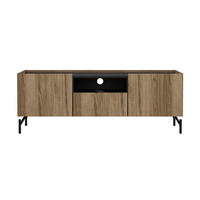 57. TV-MÖBEL mit 2 Türen 1 Schublade Dekor und matt schwarz billie 147/41,3/54 cm - Schwarz, Holzwerkstoff (41.3/54/147cm) - Calicosy