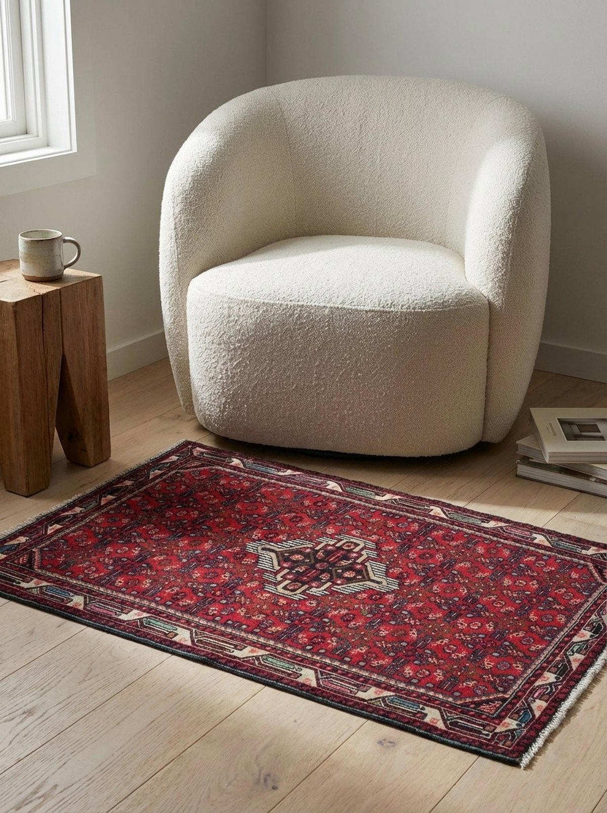 TEPPICH Assadabad Rot 153/100 cm Schurwolle - Rot, Textil (100/153cm) - Looma