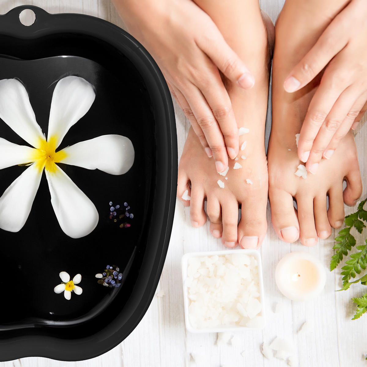 FUßBADEWANNE - Schwarz, Kunststoff (33/15/38cm) - Relaxdays