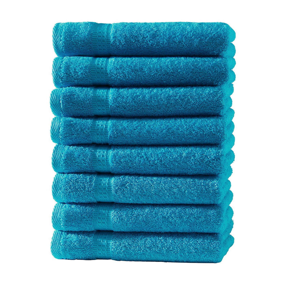 GÄSTEHANDTUCH 30x50 cm Frottier Gästetuch im 8er Set aus 100% Baumwolle, Tprkis 500g/m2 - Türkis, Textil (35/50cm) - Carpe Sonno