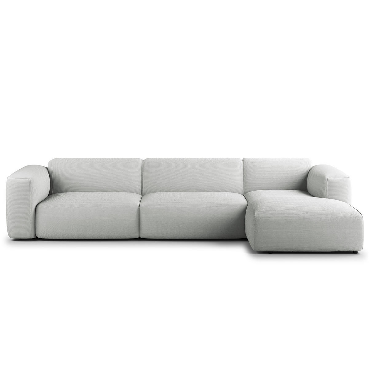 3-SITZER ECKSOFA mit Longchair - Schwarz/Grau, Kunststoff/Textil (317/173cm) - home24