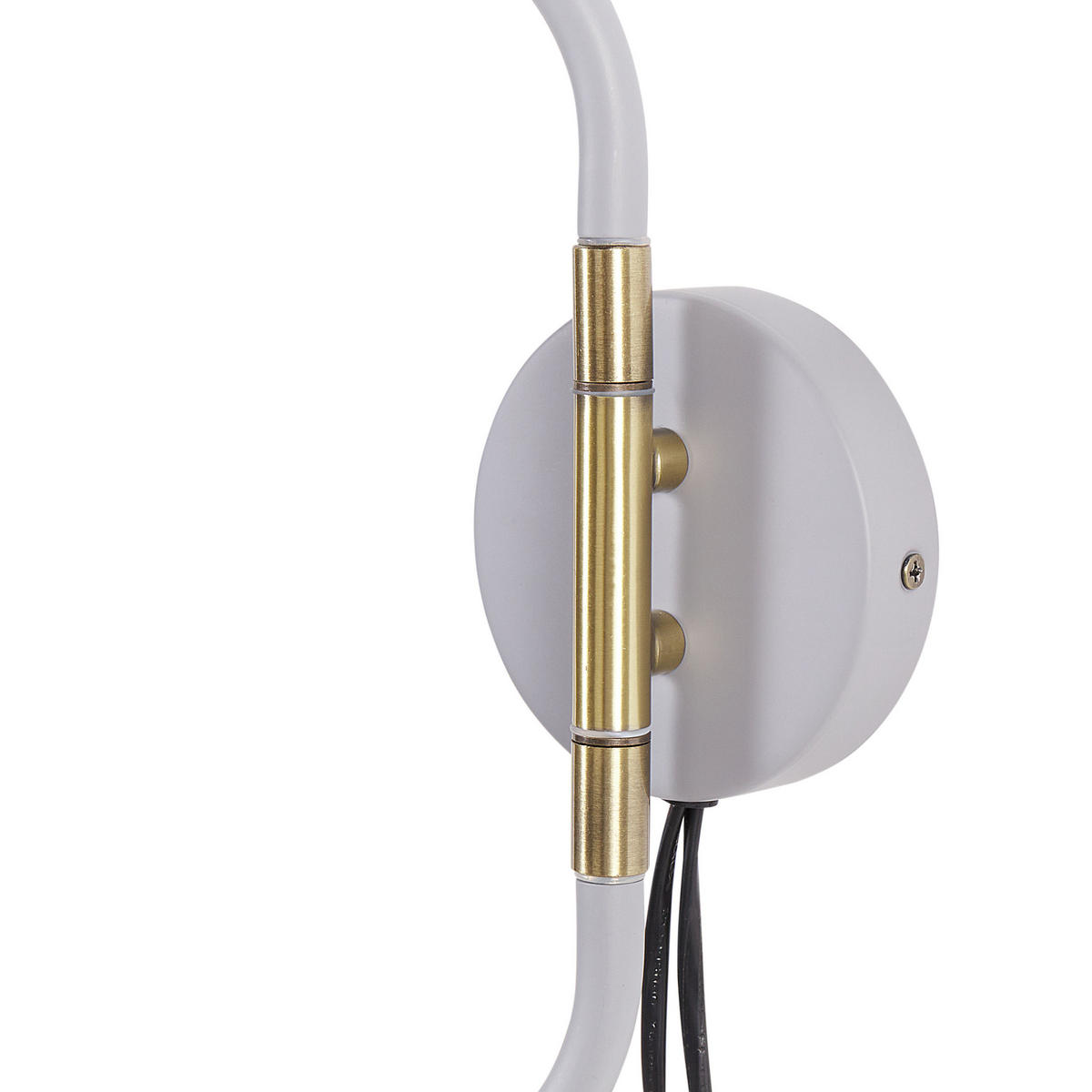 WANDLAMPE Grau/Weiß/Messing Estrella - Messingfarben/Weiß, Metall (13/56/54cm) - Beliani