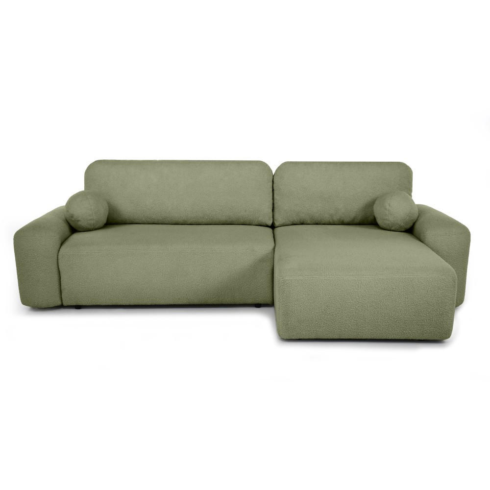 ECKSCHLAFSOFA Noel mit universelle Ottomane, Grün - Schwarz/Grün, Textil (280/163cm) - Beautysofa