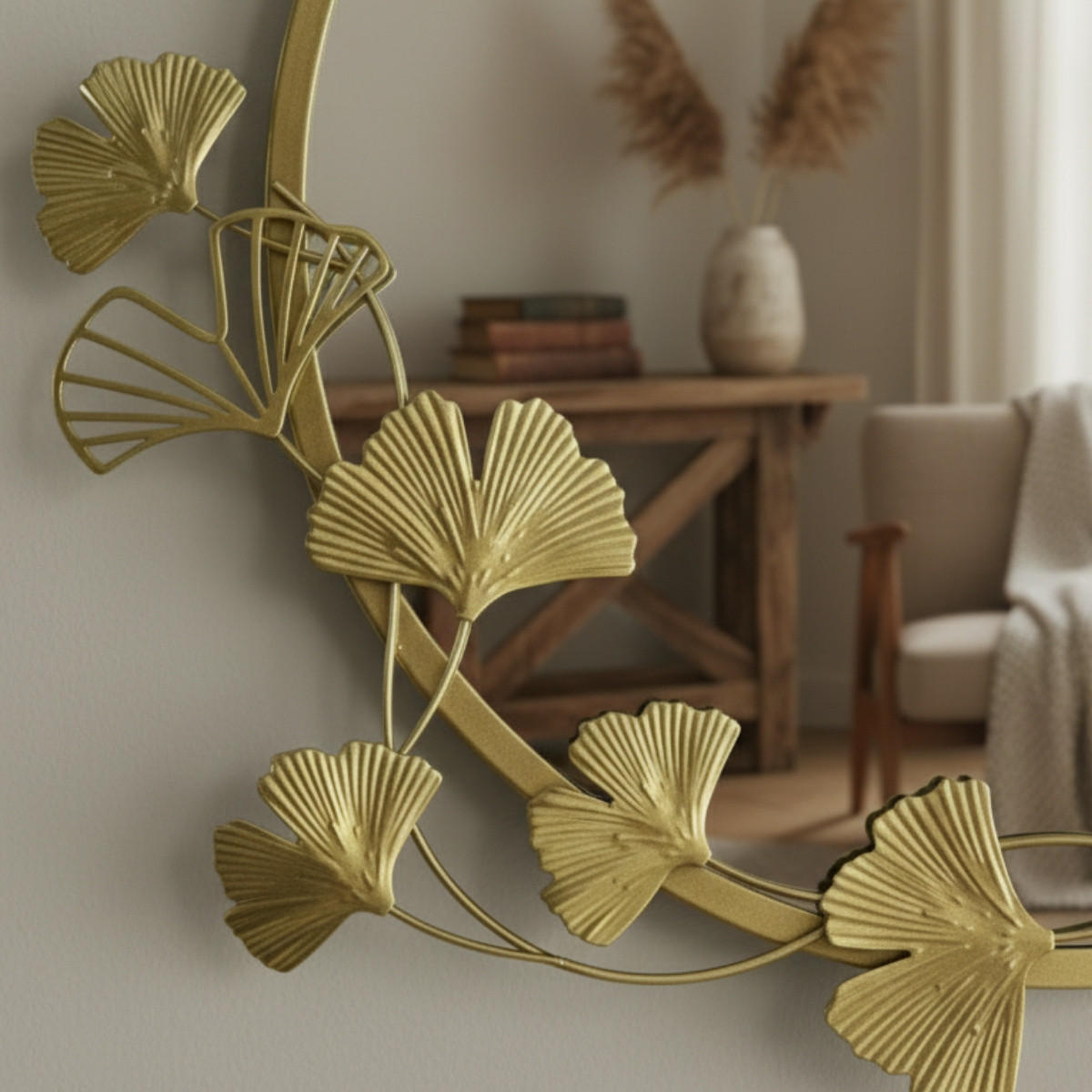 WANDSPIEGEL Sol Ø 50 cm - Goldfarben, Glas (50/50/2cm) - EDAXO