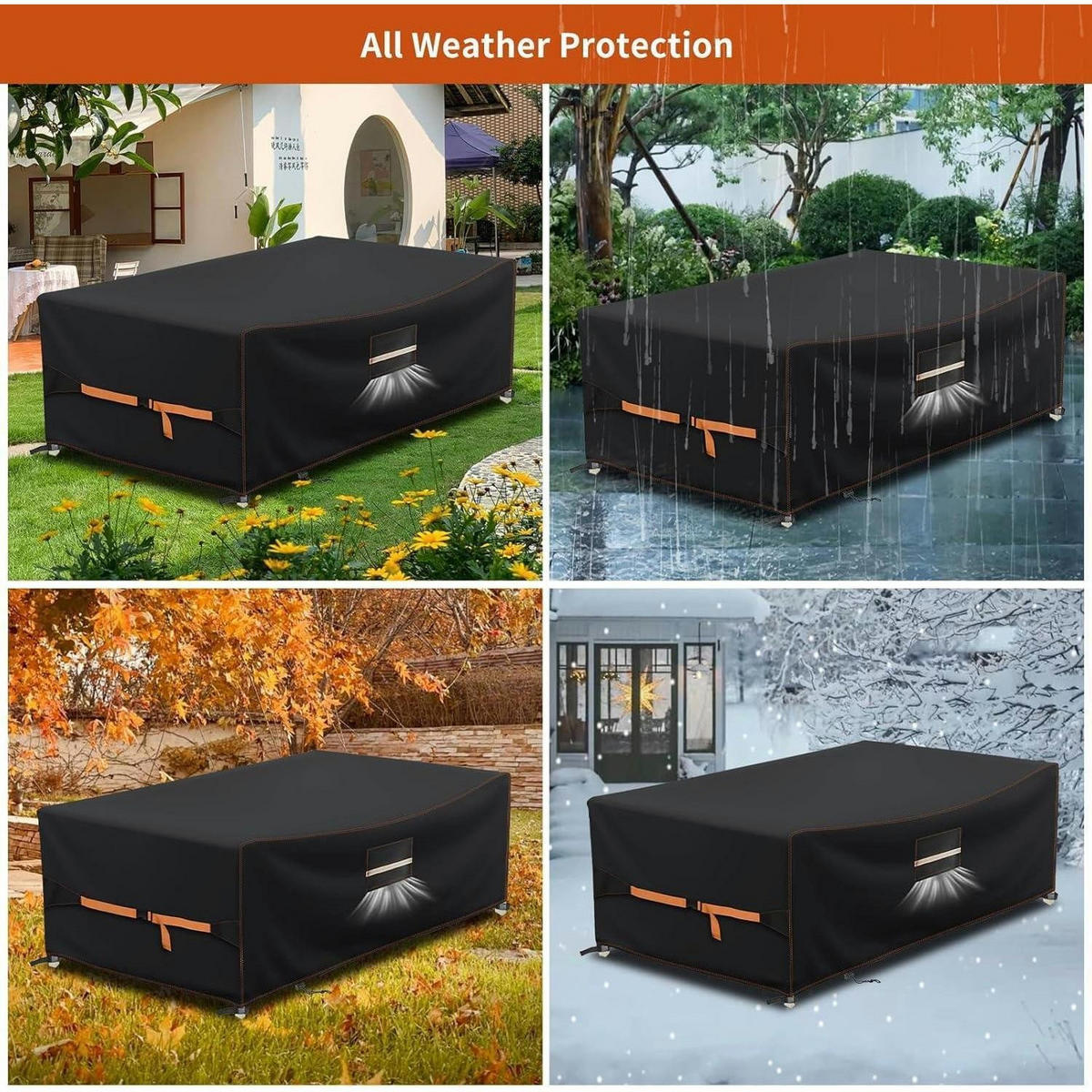 ABDECKHAUBE Gartenmöbel 270 x 180 x 89 cm Schwarz - Schwarz, Textil (270/89/180cm)