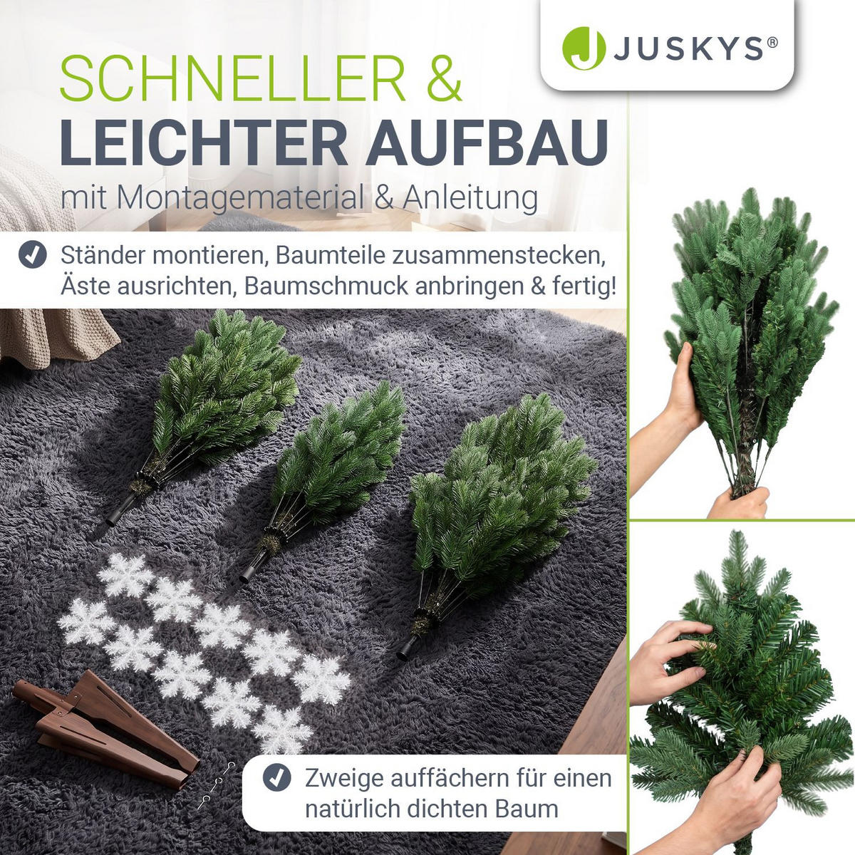 WEIHNACHTSBAUM Norvi grün 220cm - Grün, Kunststoff (220cm) - Juskys