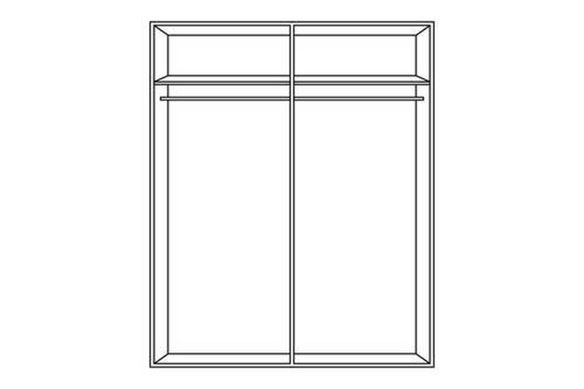SCHWEBETÜRENSCHRANK 2-türig Weiß Hochglanz, Grau  - Weiß Hochglanz/Alufarben, Design, Holzwerkstoff/Metall (153/223/60,5cm) - Xora