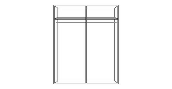 SCHWEBETÜRENSCHRANK  in Grau, Weiß  - Alufarben/Weiß, KONVENTIONELL, Glas/Holzwerkstoff (218/210/59cm) - Xora