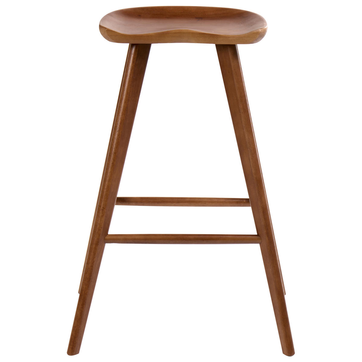 BARHOCKER 2er-Set BraunCando - Braun, Holz (52/74/45cm) - Beliani