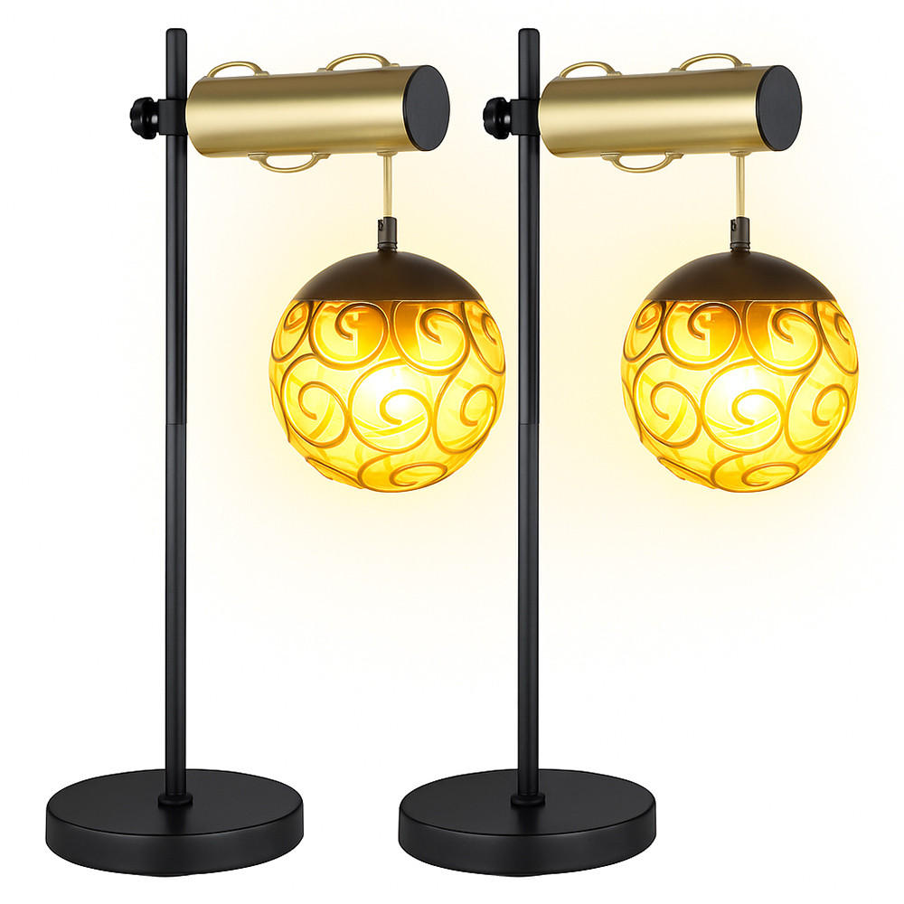 Globo Lighting Tischleuchte Schwarz 18x55x34 cm