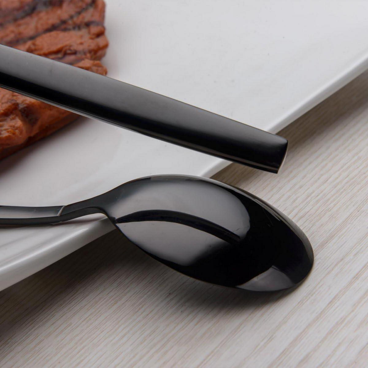 BESTECKSET 30-teilig schwarz glänzend - Schwarz, Metall