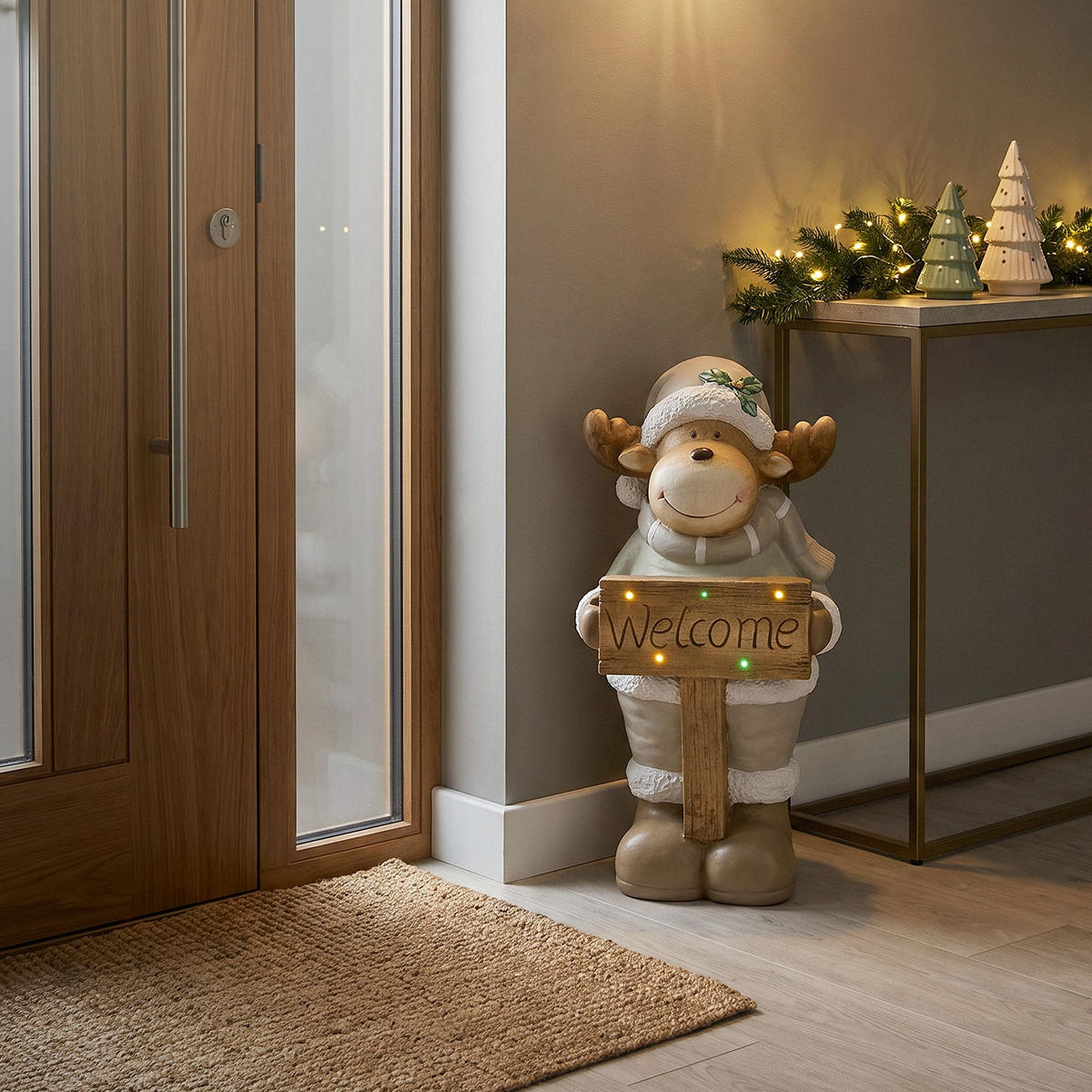 WEIHNACHTSELCH-FIGUR mit LED-Beleuchtung Weihnachtsdeko Innen Rentier 76 cm - Multicolor, Stein (40/76/29cm) - ECD-Germany