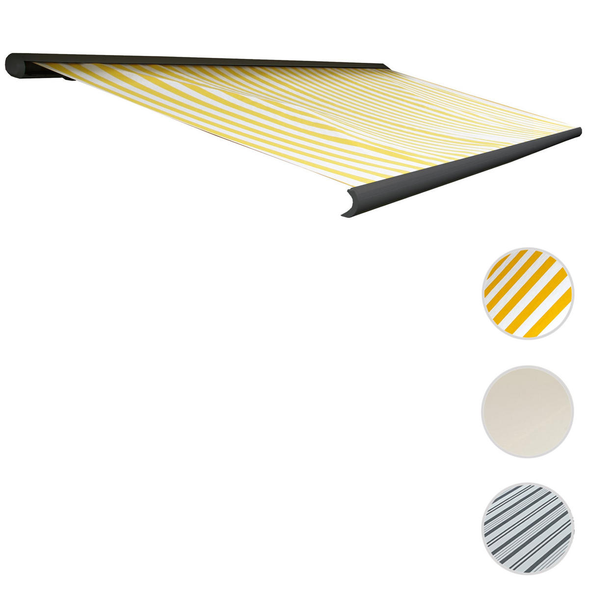 ELEKTRISCHE KASSETTENMARKISE Gelb, Weiß, Anthrazit - Gelb/Anthrazit, Textil (400/23/300cm) - MCW