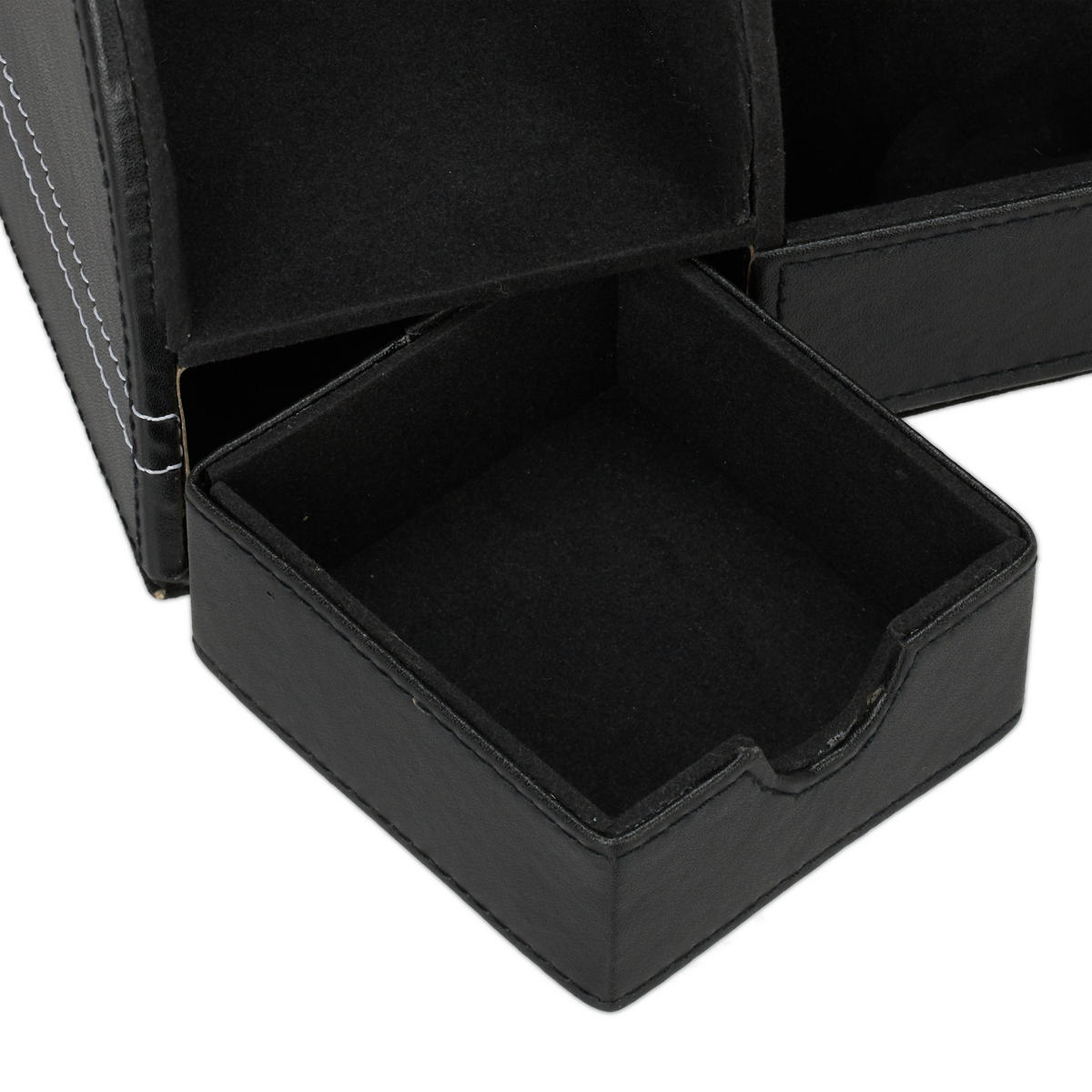 SCHREIBTISCHORGANIZER - Schwarz, Wellpappe/Kunststoff (15/19/13cm) - Relaxdays