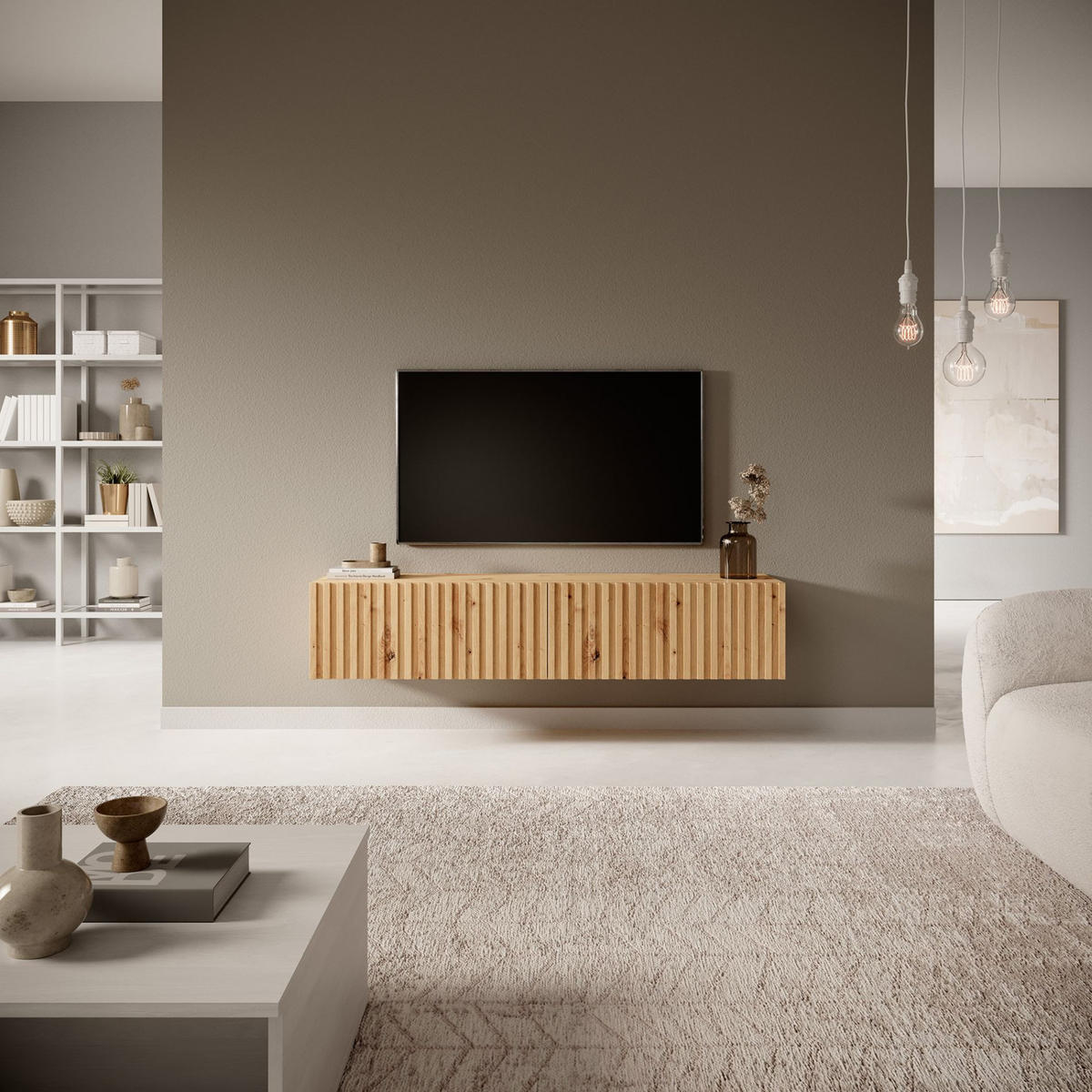 TV-HÄNGEBOARD Telire Eiche 138,6 cm - Eiche Artisan, Holzwerkstoff (138.6/30/31.6cm) - Selsey