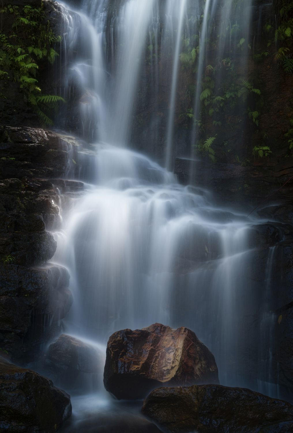 FOTOTAPETE Wasserfall 375 x 270 cm - Braun, Papier (375/270cm) - Sanders & Sanders