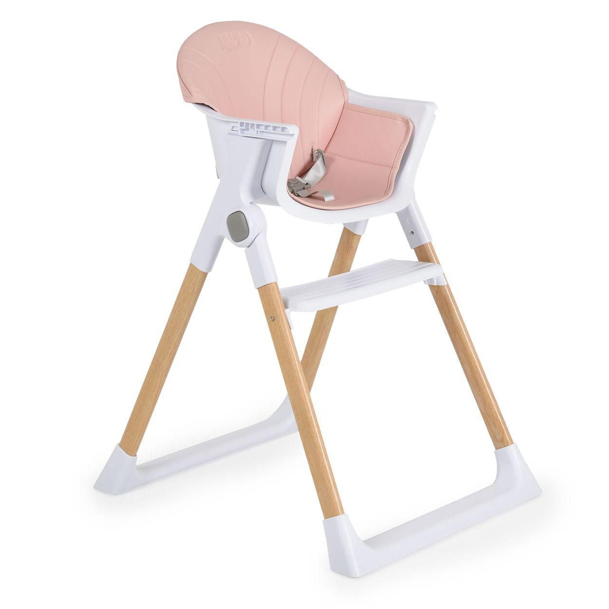 KINDERHOCHSTUHL Almond rosa Holzoptik klappbar Doppeltablett Sicherheitsgurt - Rosa, Kunststoff (54/84/64cm) - Cangaroo