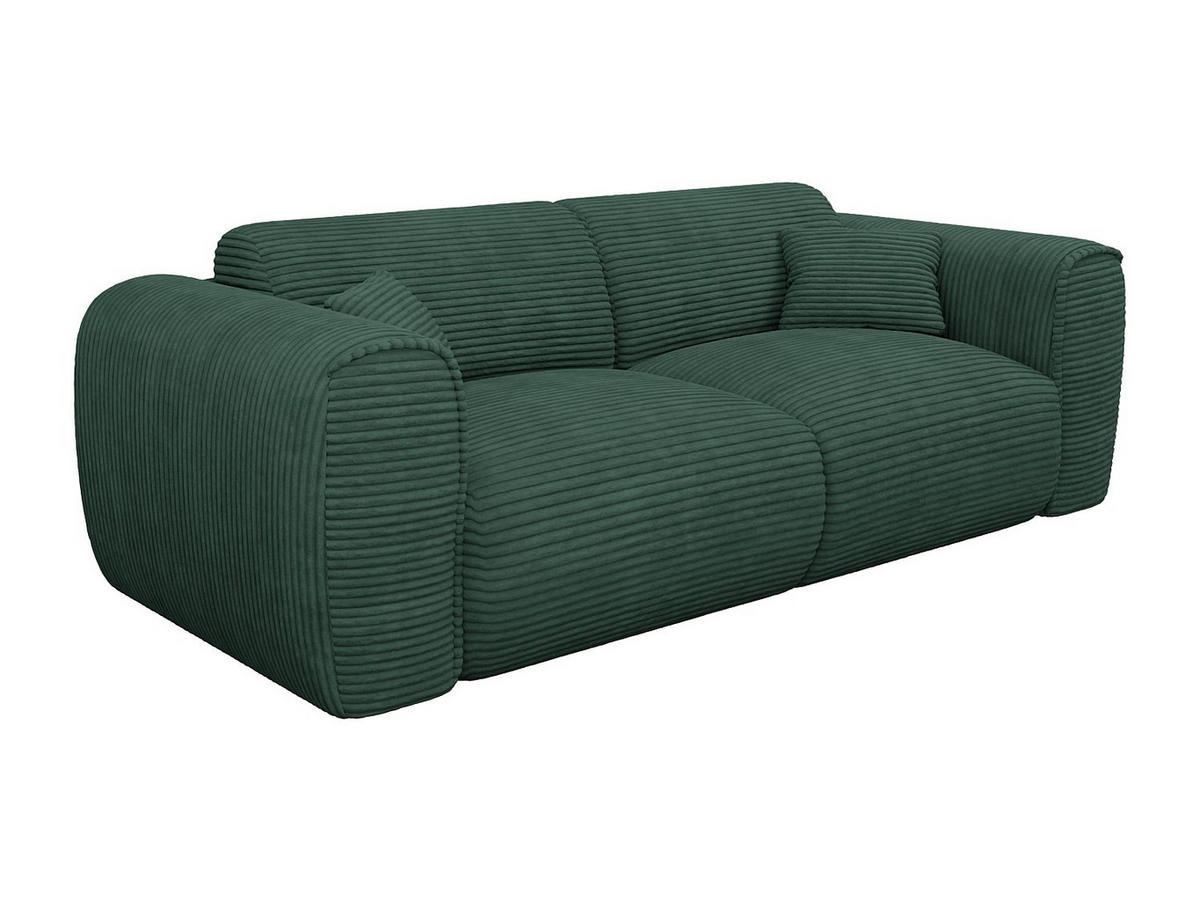 SCHLAFSOFA - 3 Personen - Samt, Stoff - Tannengrün - - Waldgrün, Textil (216/73/100cm) - Vente-Unique