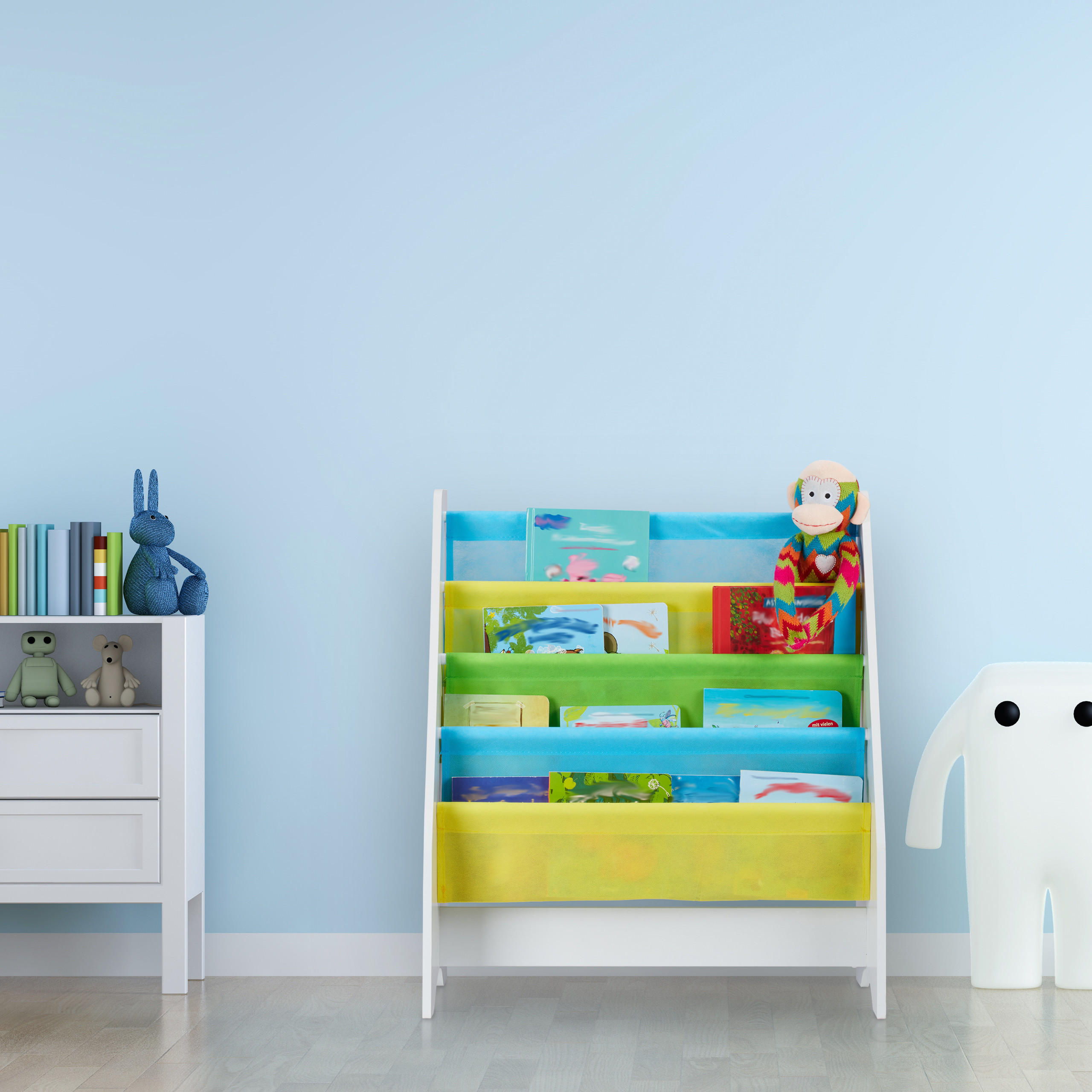 KINDER Bücherregal - Multicolor, Holzwerkstoff/Kunststoff (62/71/29cm) - Relaxdays