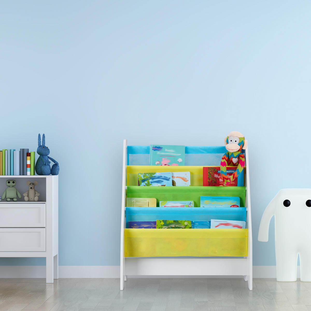 KINDER Bücherregal - Multicolor, Holzwerkstoff/Kunststoff (62/71/29cm) - Relaxdays