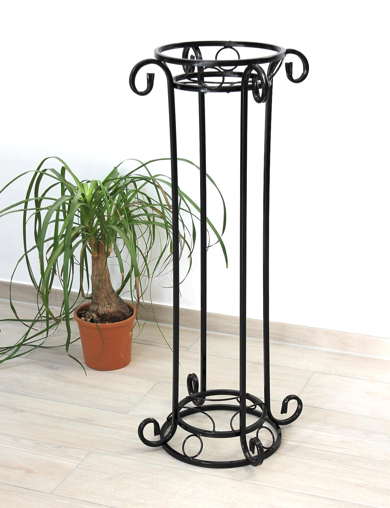 BLUMENSÄULE Metall Schwarz 97 cm KW042 - Schwarz, Metall (43/97/43cm) - DanDiBo