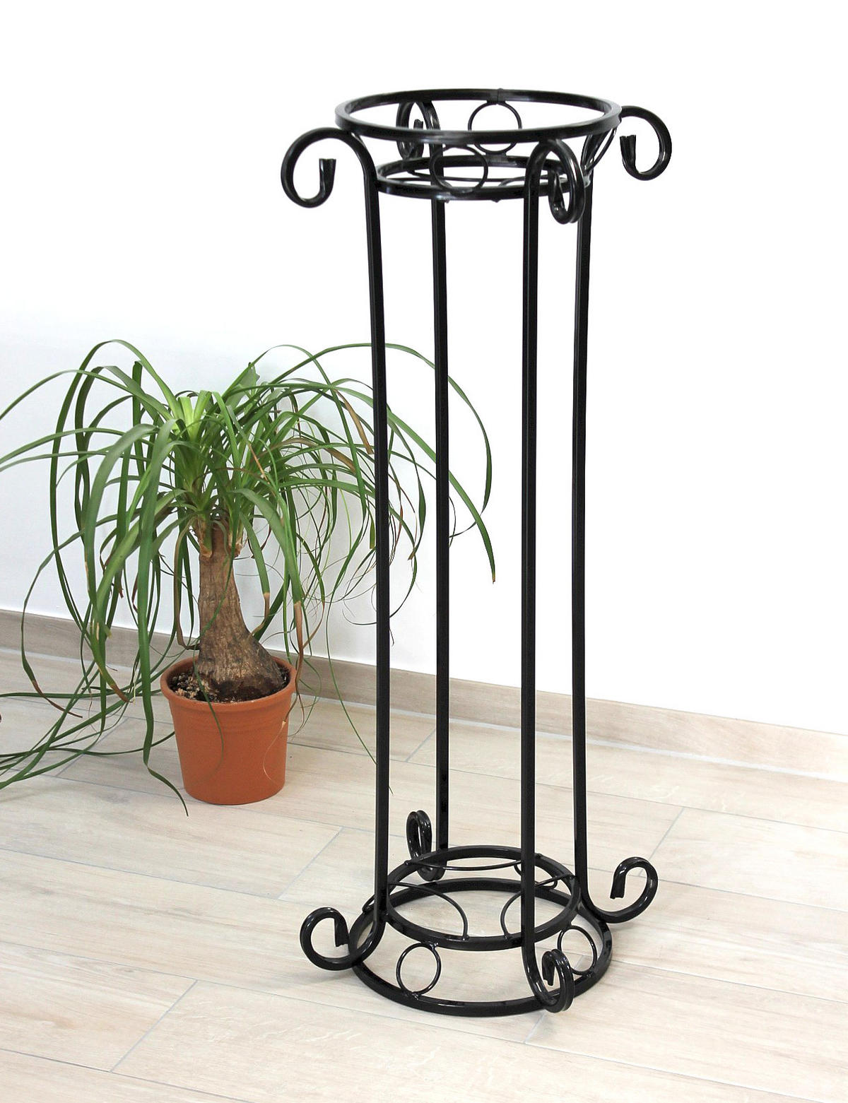 BLUMENSÄULE Metall Schwarz 97 cm KW042 - Schwarz, Metall (43/97/43cm) - DanDiBo
