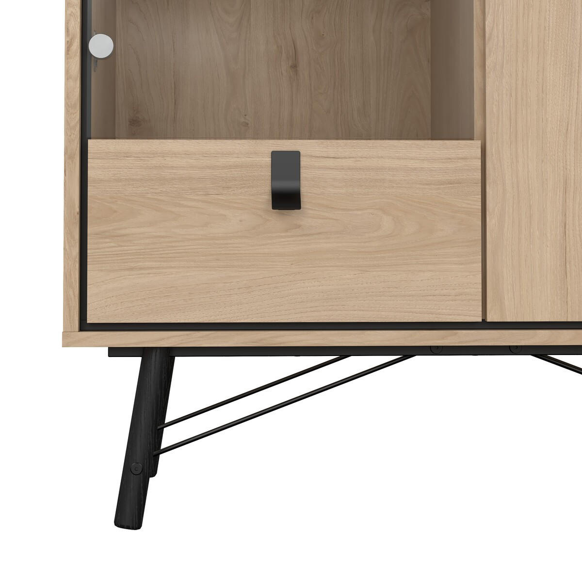 VITRINENSCHRANK, Ry, Eiche, Holzwerkstoff, 102 x 40 x 162 cm - Eichefarben, Holzwerkstoff (102/161.8/40cm) - Calicosy