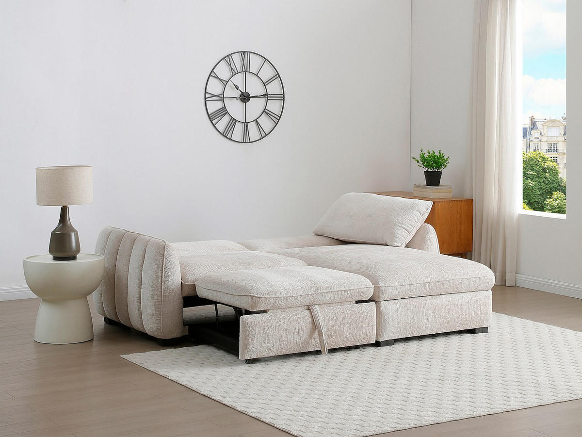 SCHLAFSOFA - 4 Personen - Stoff - Beige - Beige, Textil (236/88/167cm) - Vente-Unique