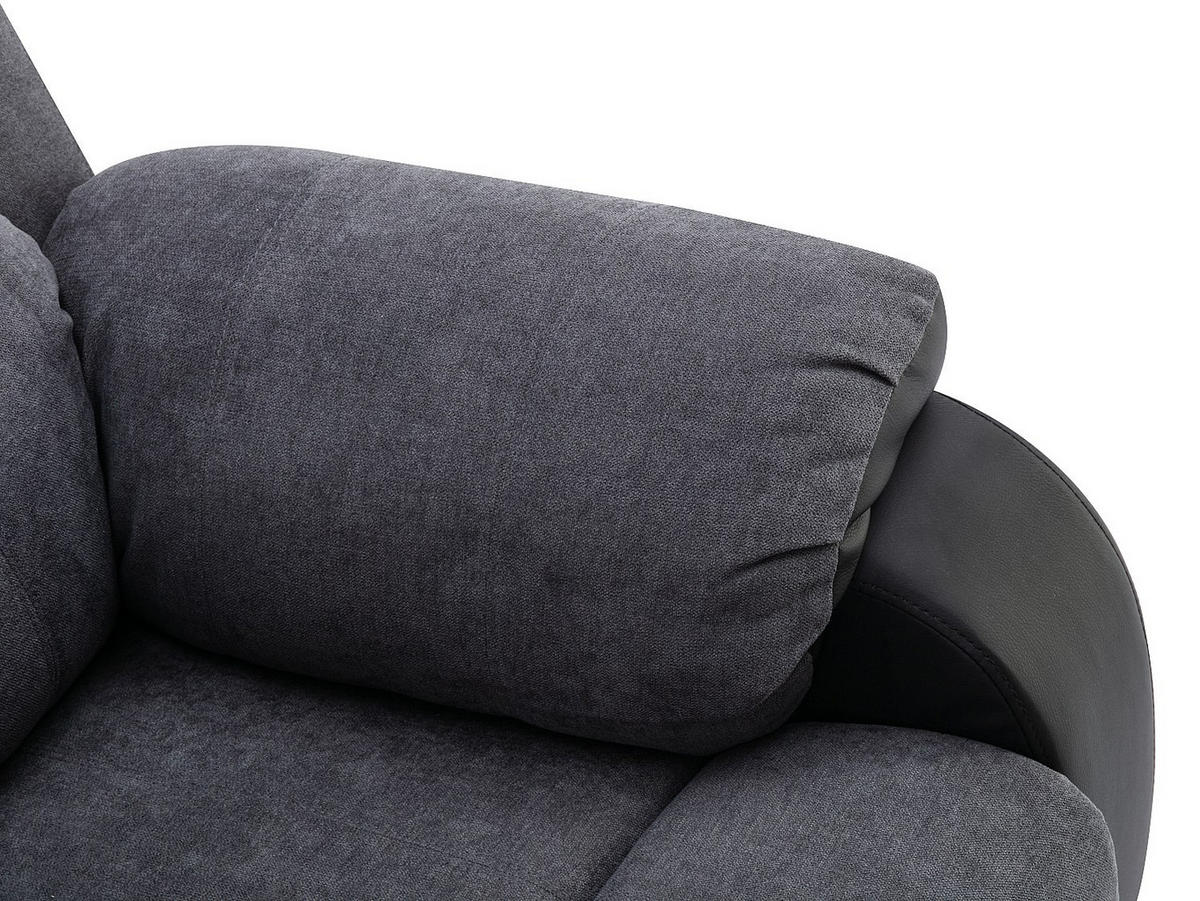 RELAXSESSEL - 1 Person - stoff - schwarz, grau Brody - Schwarz, Kunststoff/Textil (87/99/98cm) - Vente-Unique