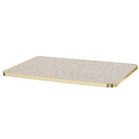 TISCHPLATTE, Terrazzo und Gold - Beige/Weiß, Metall (60/120/2.5cm) - Oviala