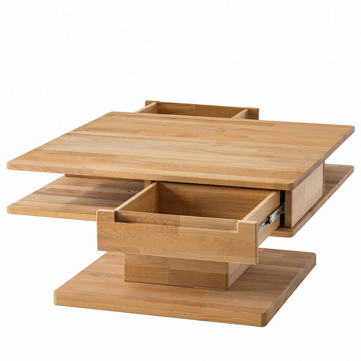COUCHTISCH - Massivholz - Buchefarben, Holz (85/85/44cm) - home24