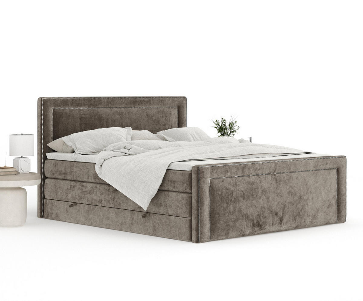 BOXSPRINGBETT Luxora Braun 200/200 cm - Schwarz/Braun, Holz/Holzwerkstoff (200/200cm) - Maison de Reve