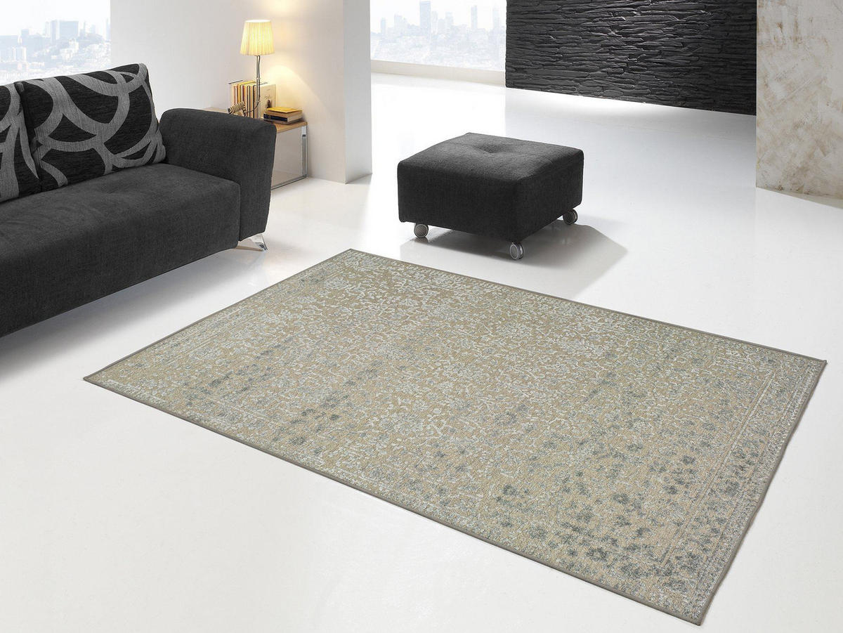 VINTAGE-TEPPICH Silber Isabella 140/200 cm - Silberfarben, Naturmaterialien/Textil (140/200cm) - Atticgo