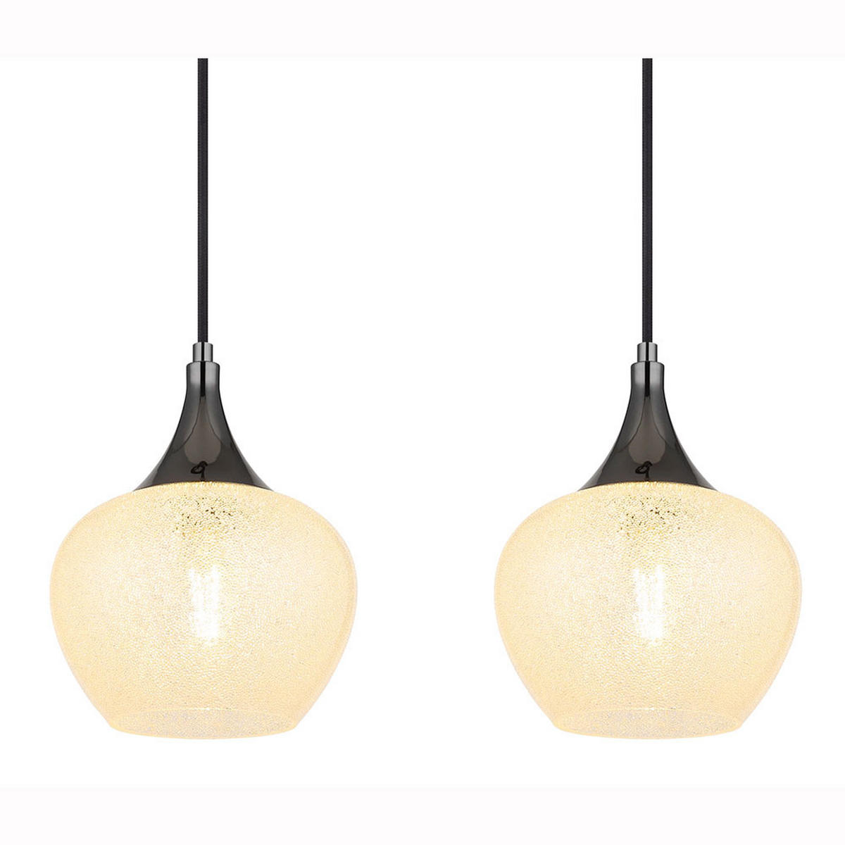 LED HÄNGELEUCHTE Metall Glas Schwarz Chrom - Schwarz, Glas (99/18/120cm) - Globo Lighting