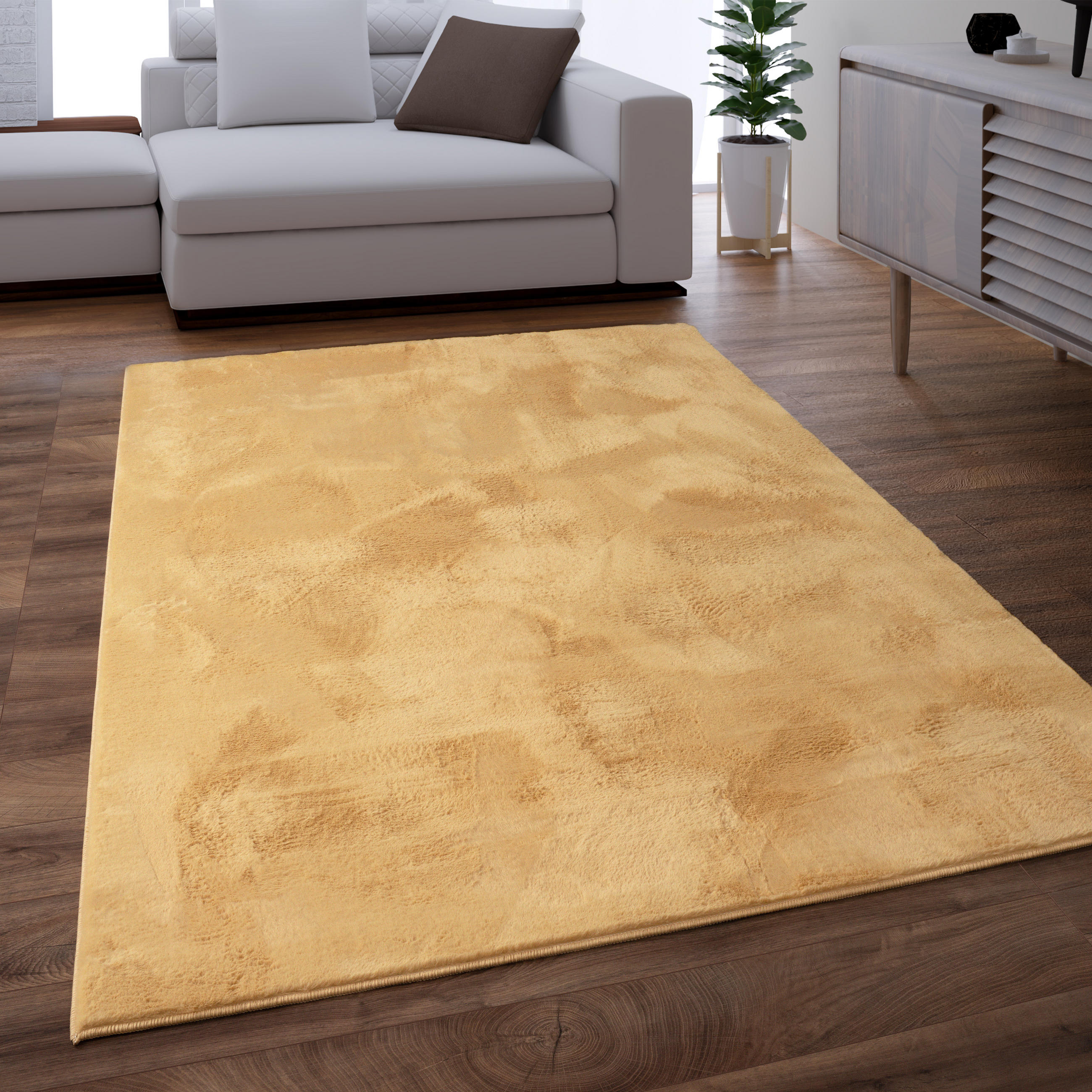 HOCHFLORTEPPICH 60/90 cm Soft 380 - Gelb, Textil (60/90cm) - Paco Home
