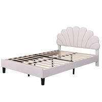 POLSTERBETT 140/200 cm Beige aus Samt mit Lattenrost - Beige, Textil (140/200cm) - OKMYHOME