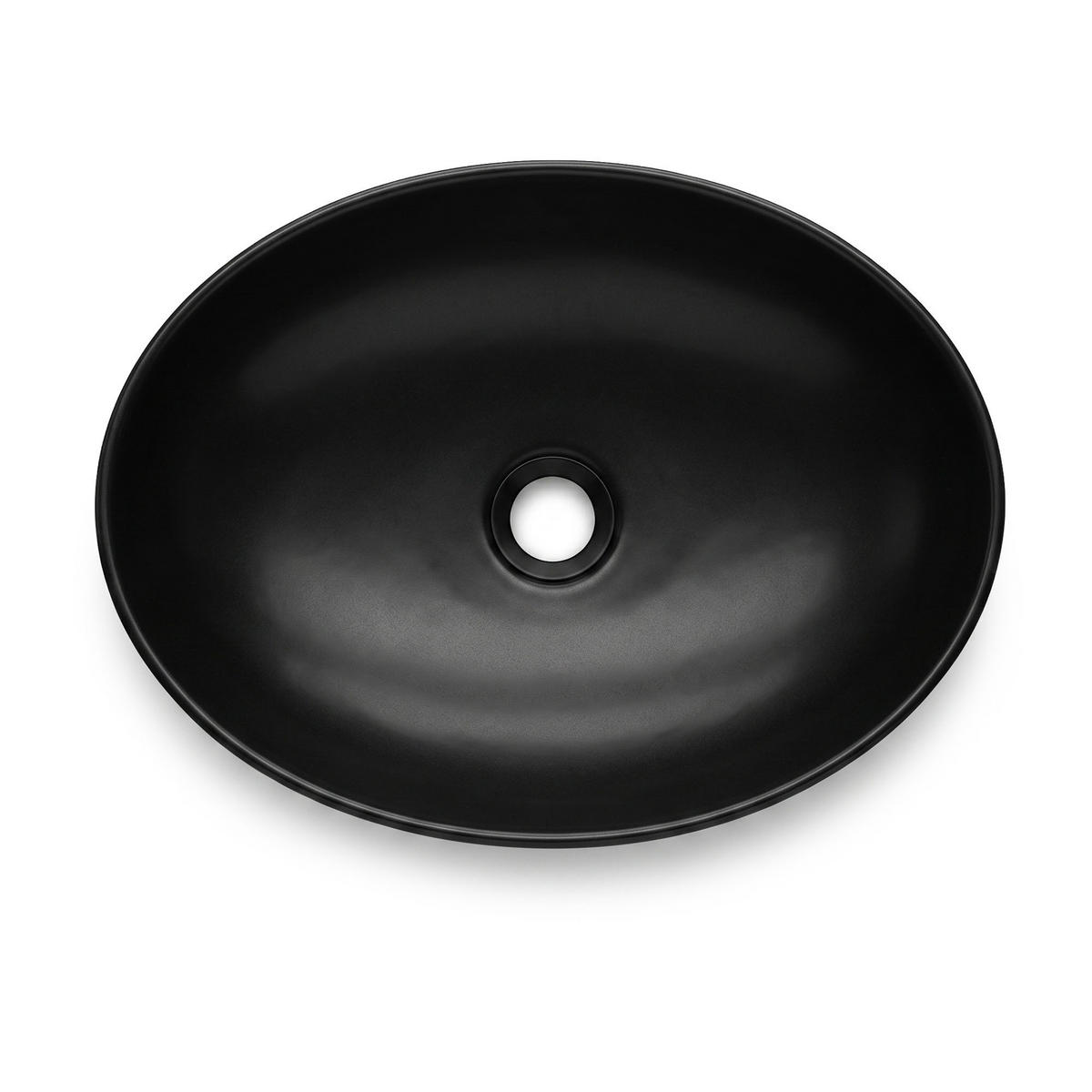 AUFSATZWASCHBECKEN OVALIS 41 cm Schwarz Matt - Schwarz, Keramik (41/14.5/33cm) - Akord