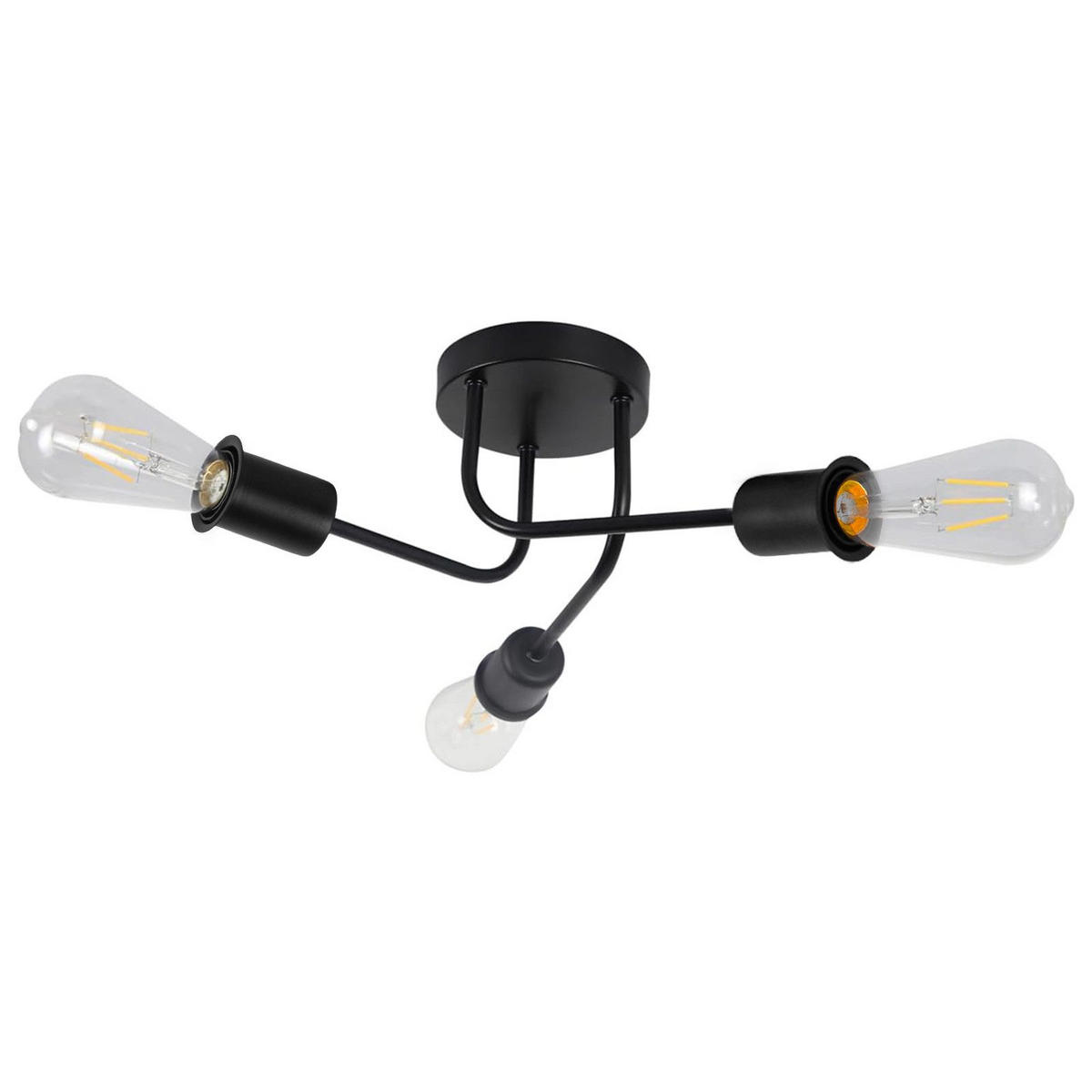 DECKENLEUCHTE Mandell 33.5/33.5/14.5 cm - Schwarz, Metall (33.5/33.5/14.5cm) - Nettlife